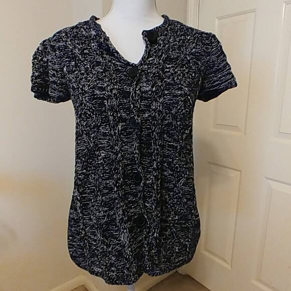 Calvin Klein Womens Sweater Short Sleeve Button up Medium - Picture 1 of 3